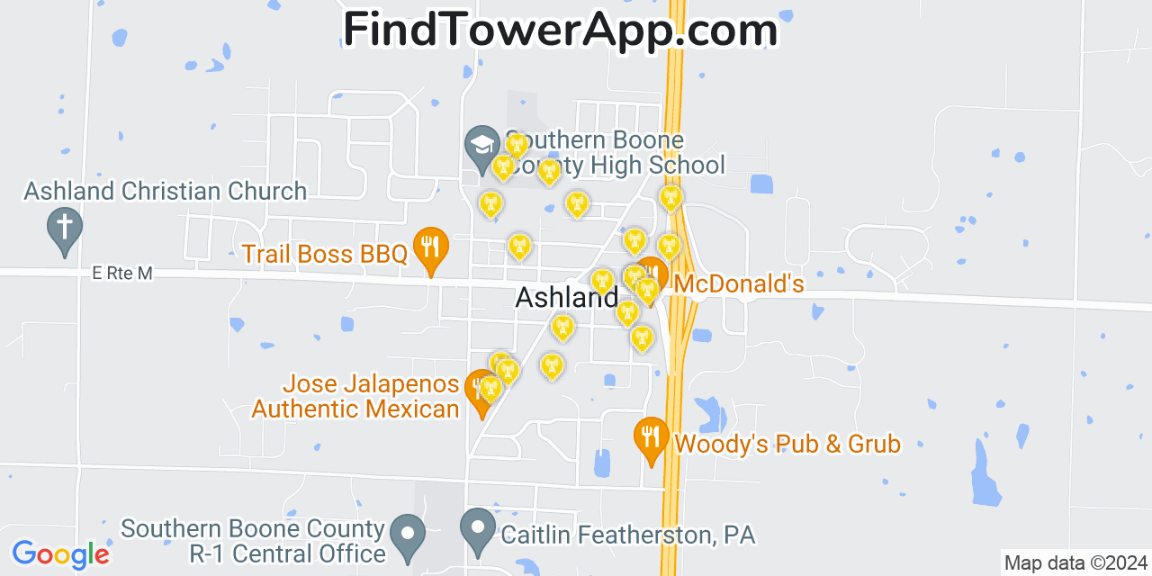 T-Mobile 4G/5G cell tower coverage map Ashland, Missouri