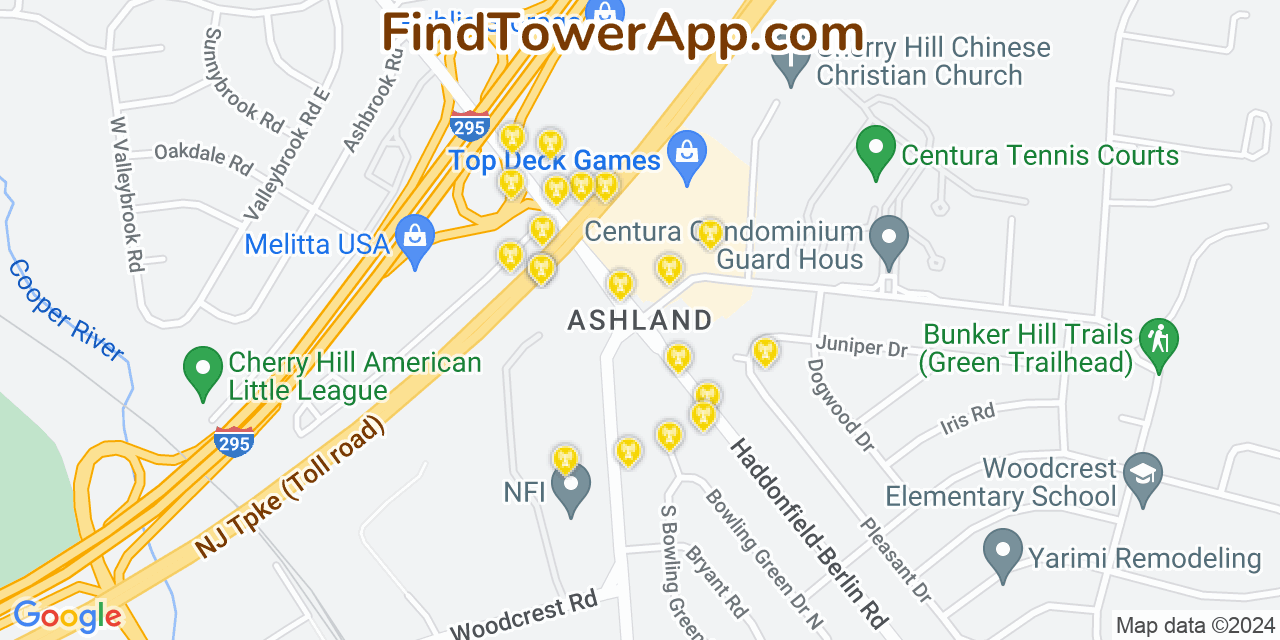 T-Mobile 4G/5G cell tower coverage map Ashland, New Jersey