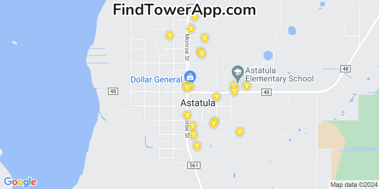 T-Mobile 4G/5G cell tower coverage map Astatula, Florida