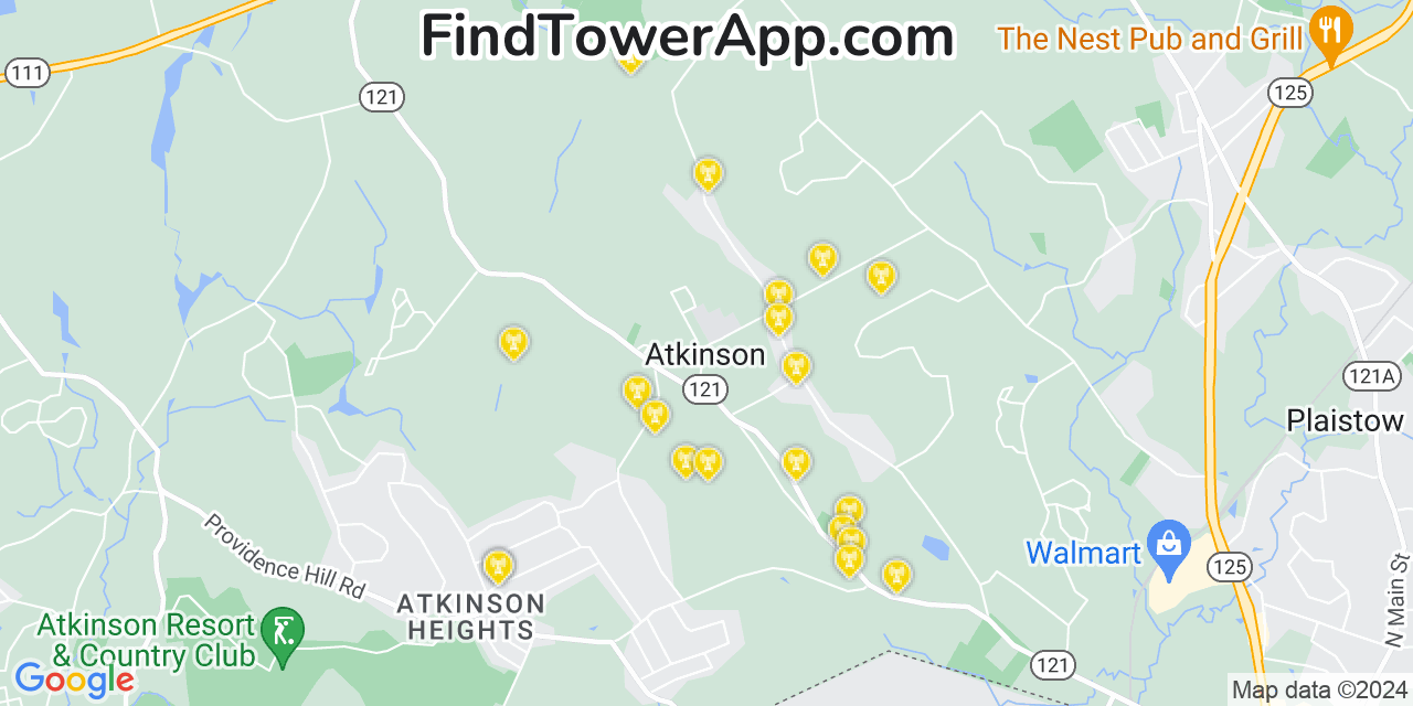 Verizon 4G/5G cell tower coverage map Atkinson, New Hampshire