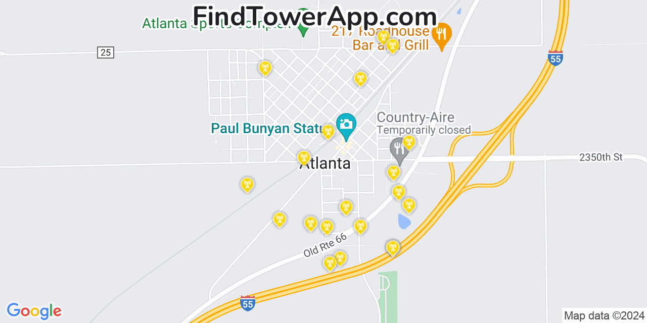 T-Mobile 4G/5G cell tower coverage map Atlanta, Illinois