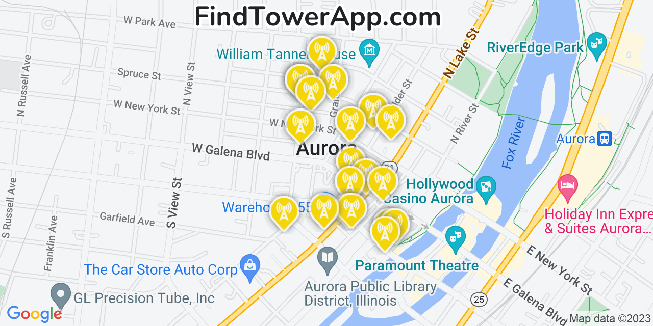 Aurora Illinois Cell Tower Coverage Map