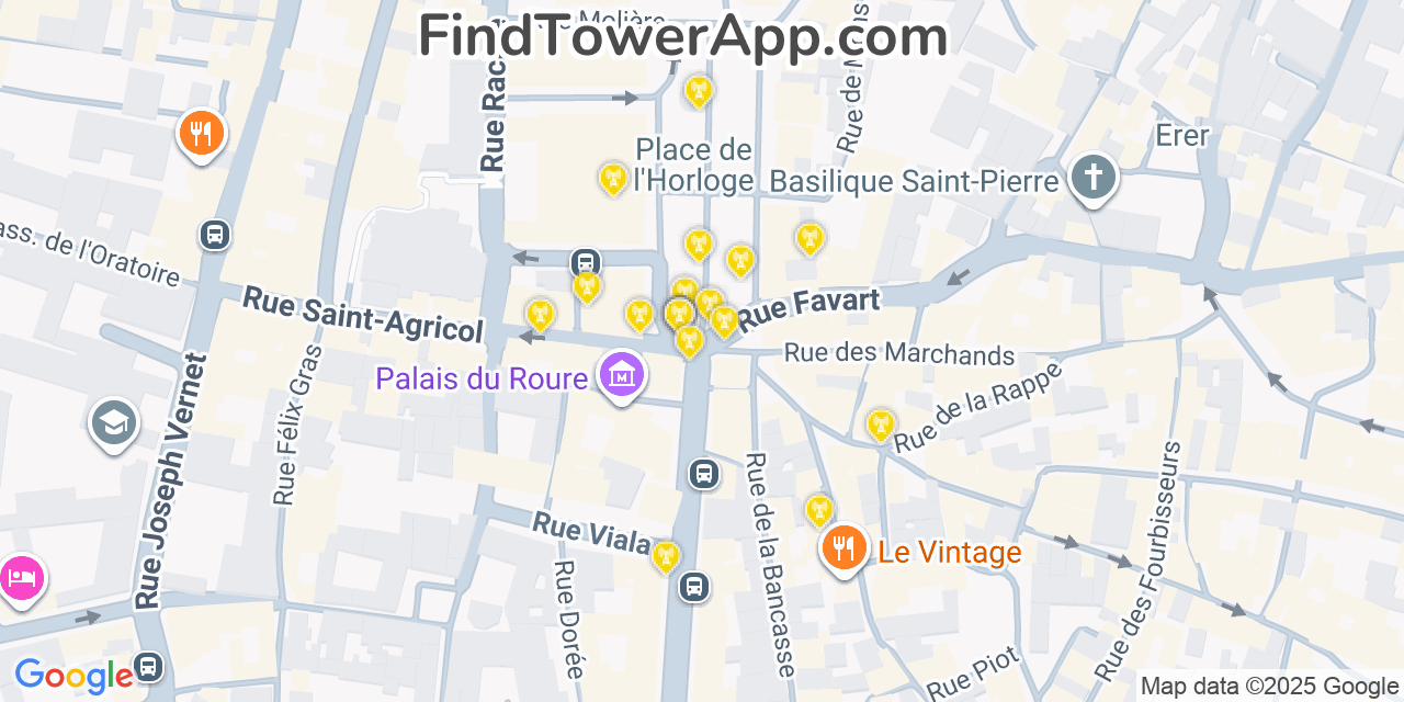 Avignon Cell Towers, France - FindTower App Coverage Maps
