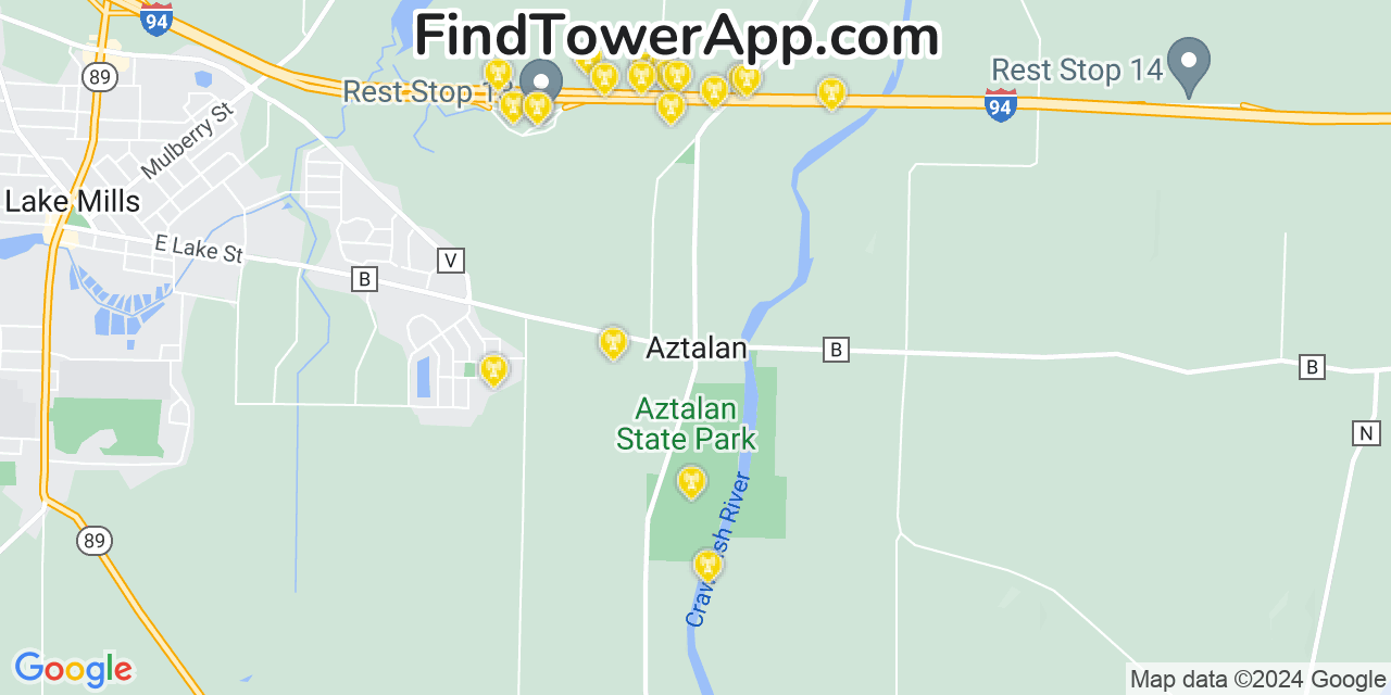 Verizon 4G/5G cell tower coverage map Aztalan, Wisconsin