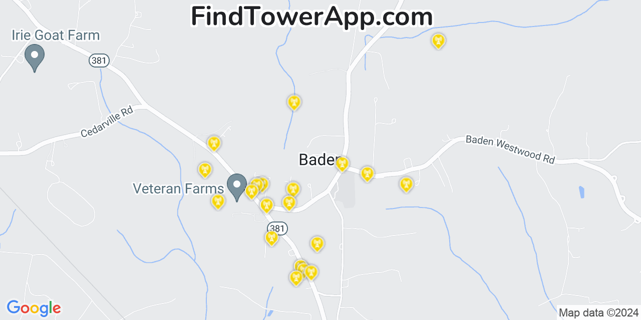 T-Mobile 4G/5G cell tower coverage map Baden, Maryland