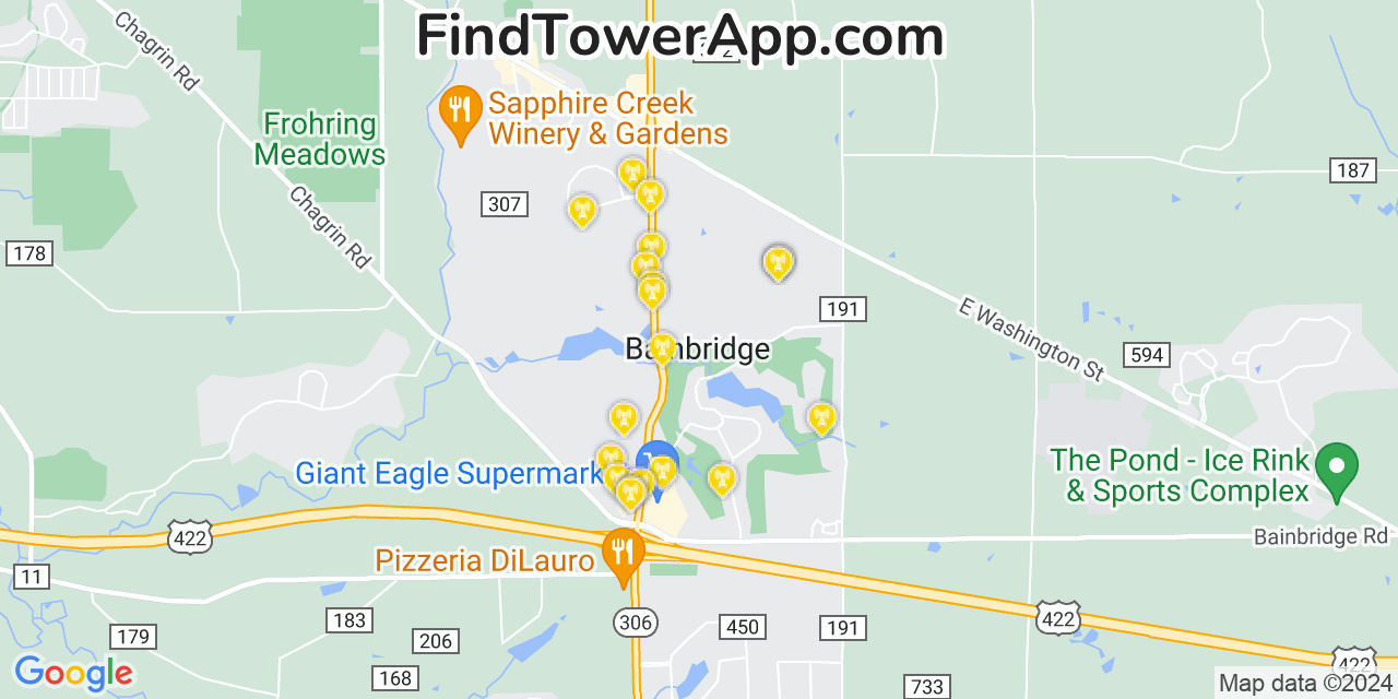 T-Mobile 4G/5G cell tower coverage map Bainbridge, Ohio