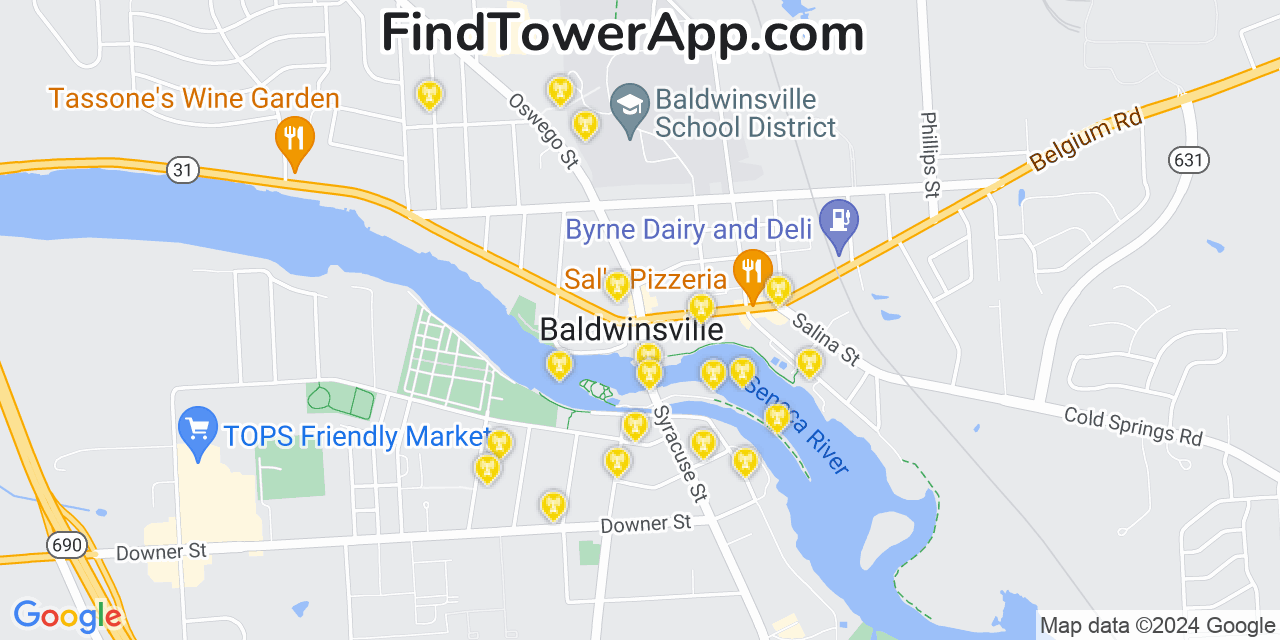 T-Mobile 4G/5G cell tower coverage map Baldwinsville, New York