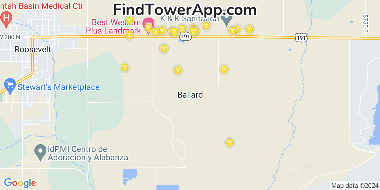 T-Mobile 4G/5G cell tower coverage map Ballard, Utah