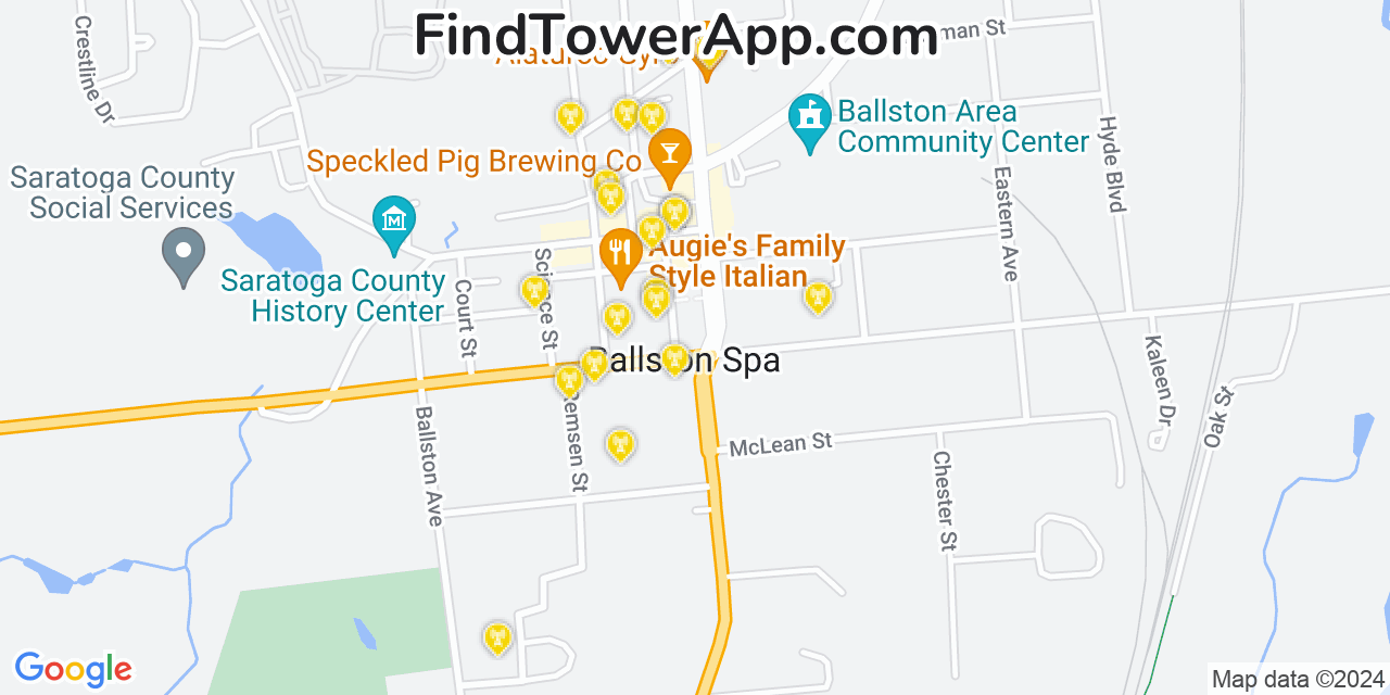 AT&T 4G/5G cell tower coverage map Ballston Spa, New York