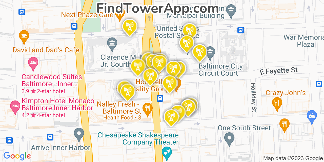 Baltimore Maryland Cell Tower Coverage Map