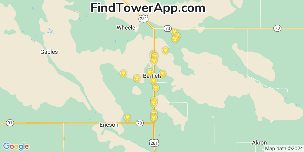 T-Mobile 4G/5G cell tower coverage map Bartlett, Nebraska