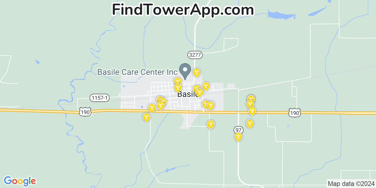 T-Mobile 4G/5G cell tower coverage map Basile, Louisiana