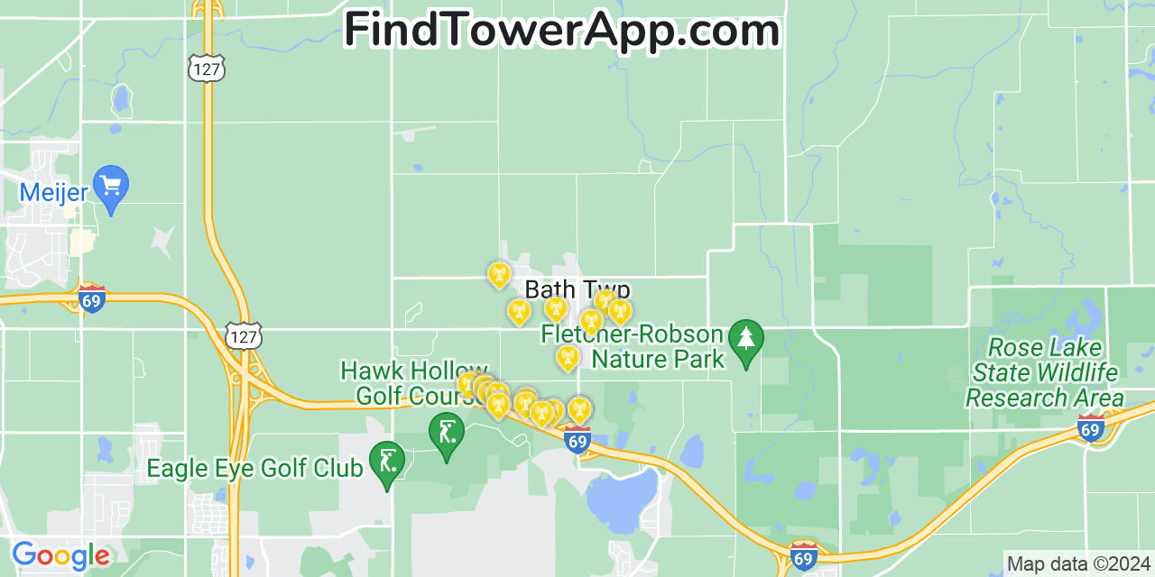 T-Mobile 4G/5G cell tower coverage map Bath, Michigan