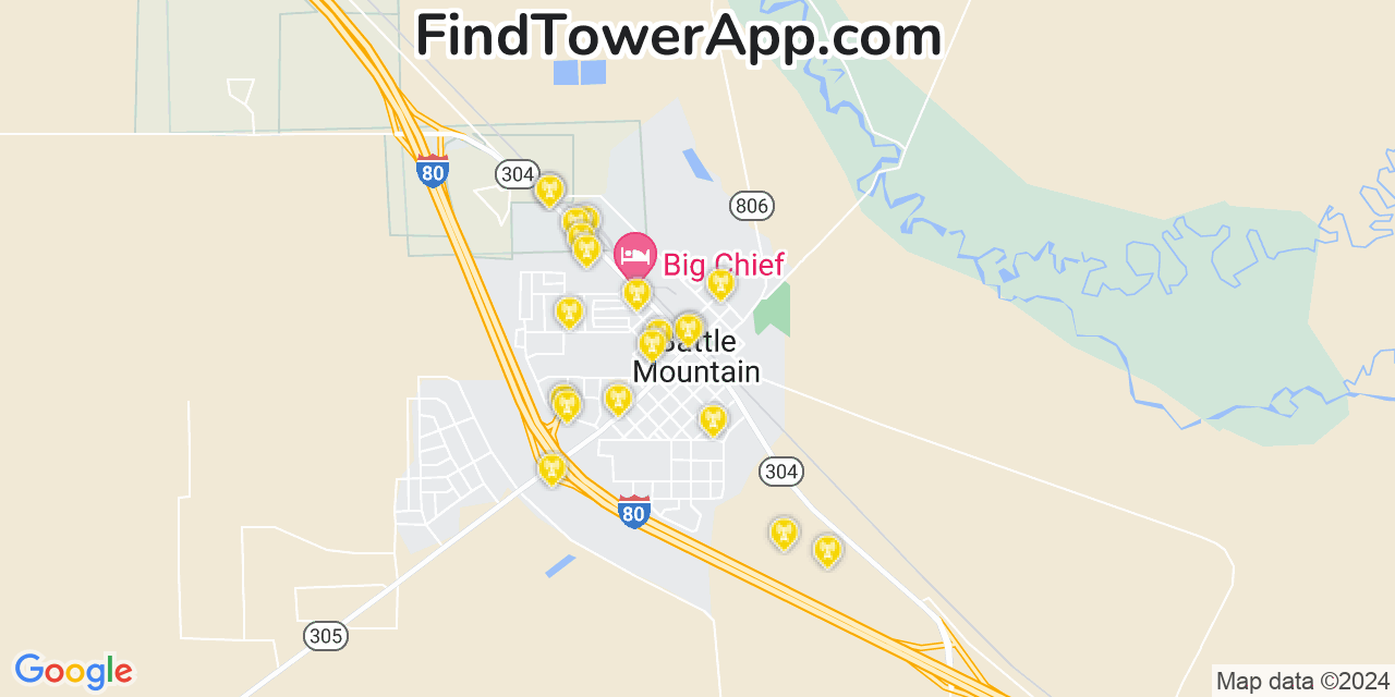 T-Mobile 4G/5G cell tower coverage map Battle Mountain, Nevada