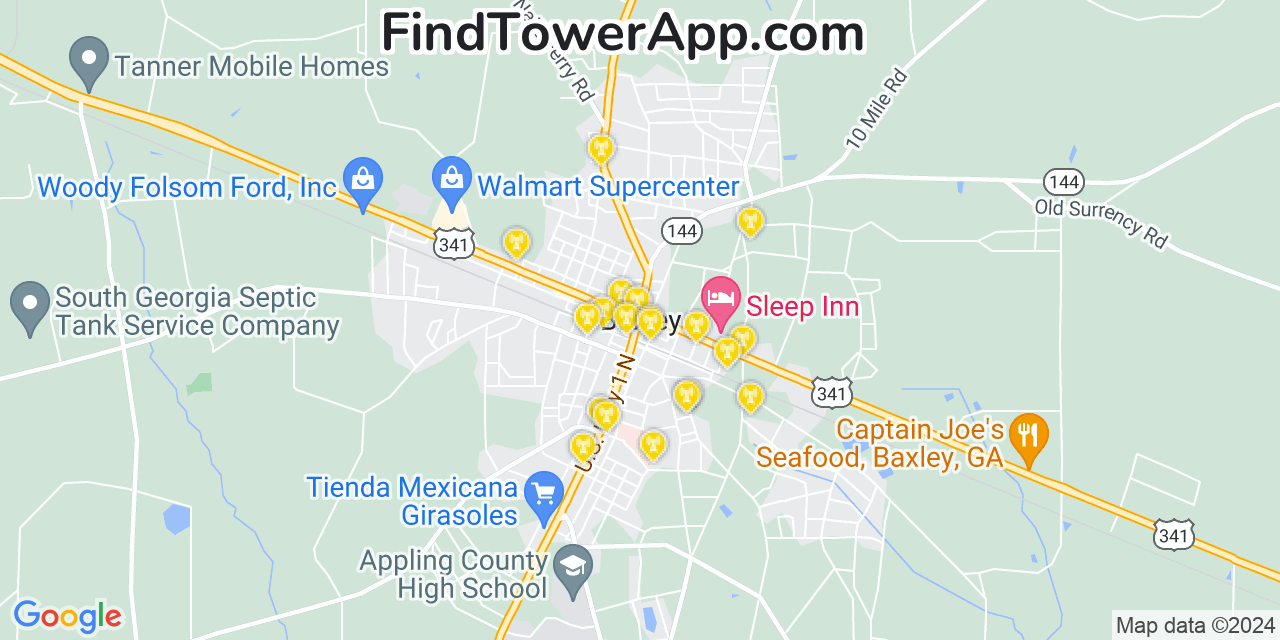 T-Mobile 4G/5G cell tower coverage map Baxley, Georgia