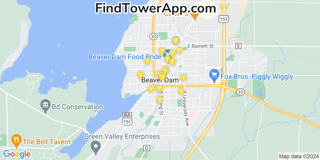 T-Mobile 4G/5G cell tower coverage map Beaver Dam, Wisconsin