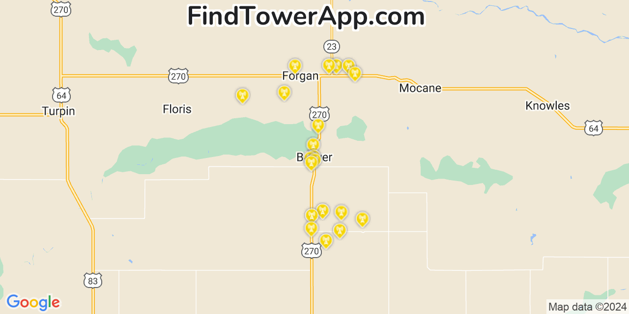 T-Mobile 4G/5G cell tower coverage map Beaver, Oklahoma