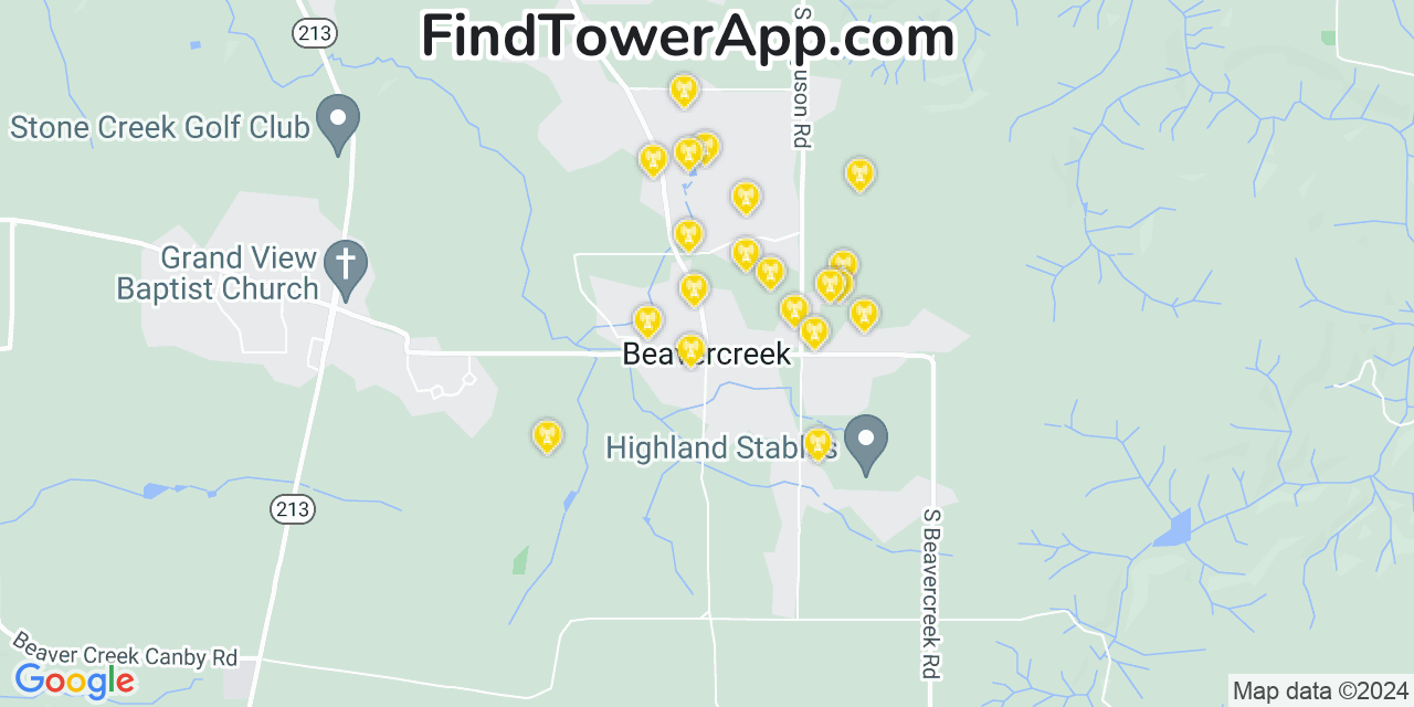 T-Mobile 4G/5G cell tower coverage map Beavercreek, Oregon