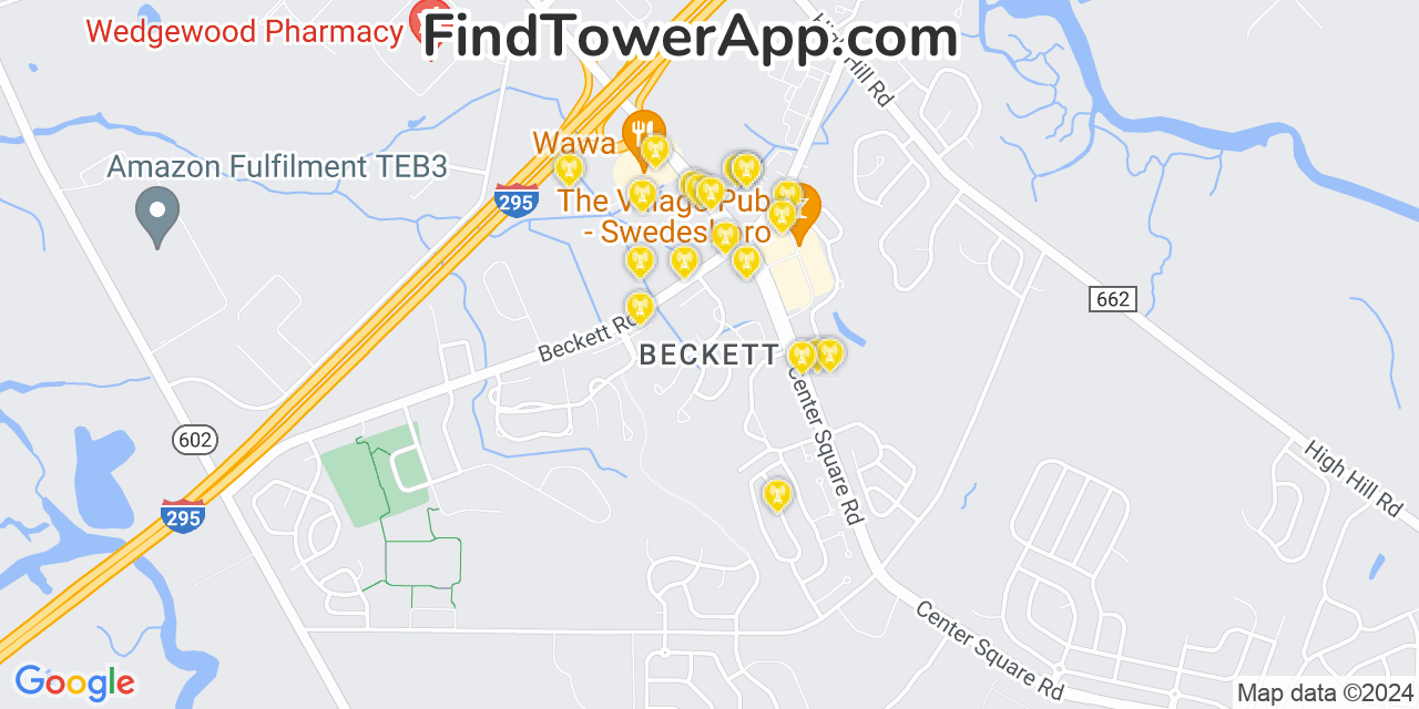 AT&T 4G/5G cell tower coverage map Beckett, New Jersey