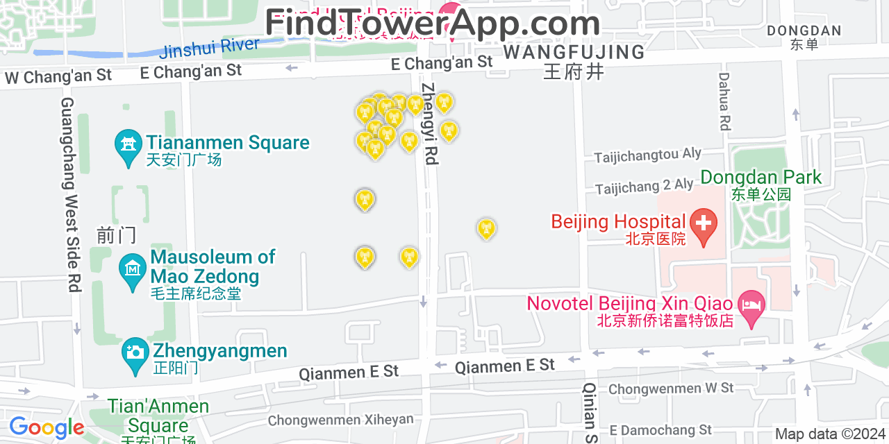 Beijing (China) 4G/5G cell tower coverage map