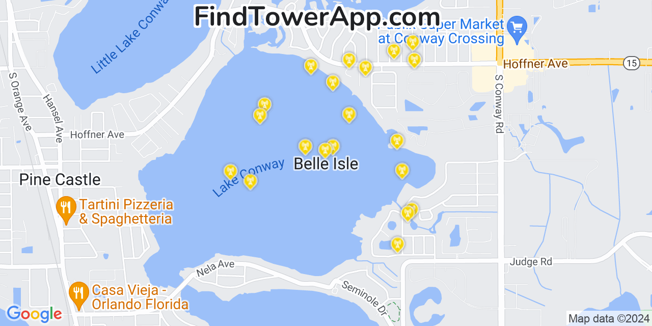 T-Mobile 4G/5G cell tower coverage map Belle Isle, Florida