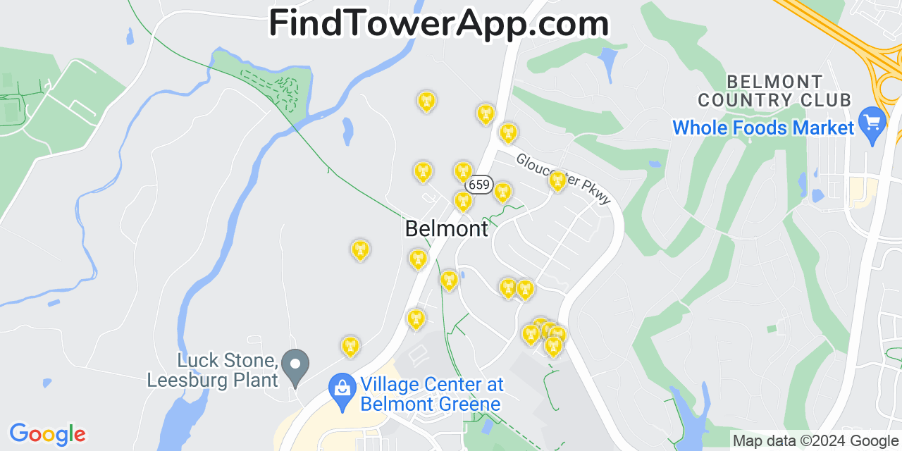 Verizon 4G/5G cell tower coverage map Belmont, Virginia