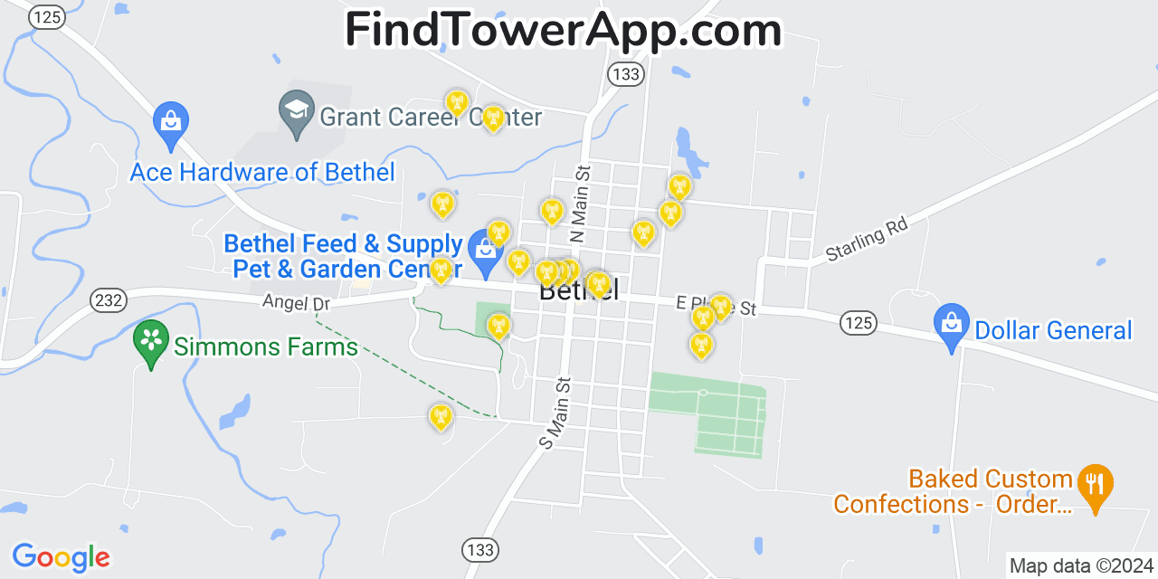 T-Mobile 4G/5G cell tower coverage map Bethel, Ohio