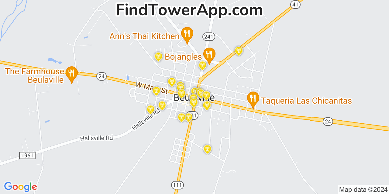 AT&T 4G/5G cell tower coverage map Beulaville, North Carolina