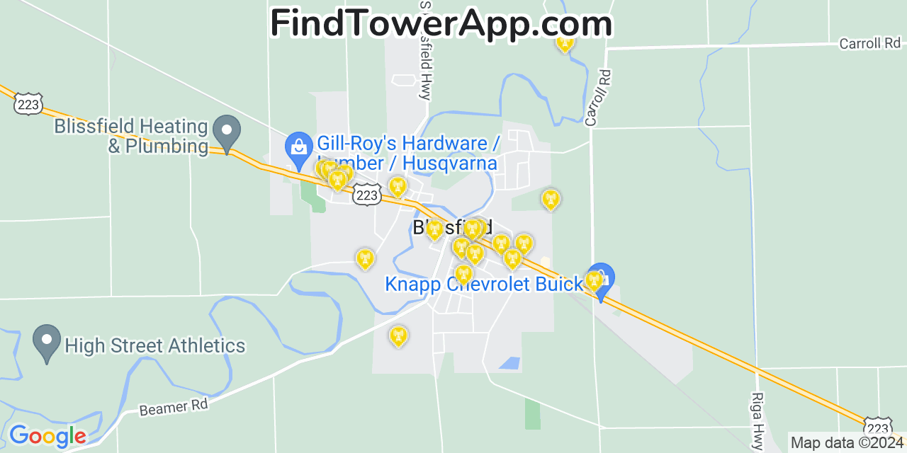 T-Mobile 4G/5G cell tower coverage map Blissfield, Michigan