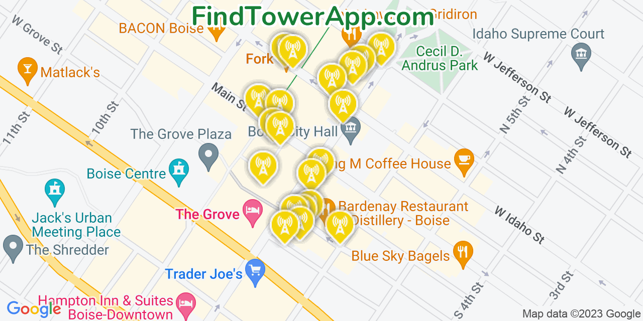 Boise Idaho Cell Tower Coverage Map