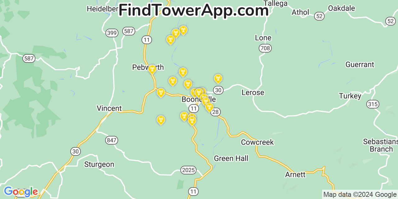 T-Mobile 4G/5G cell tower coverage map Booneville, Kentucky