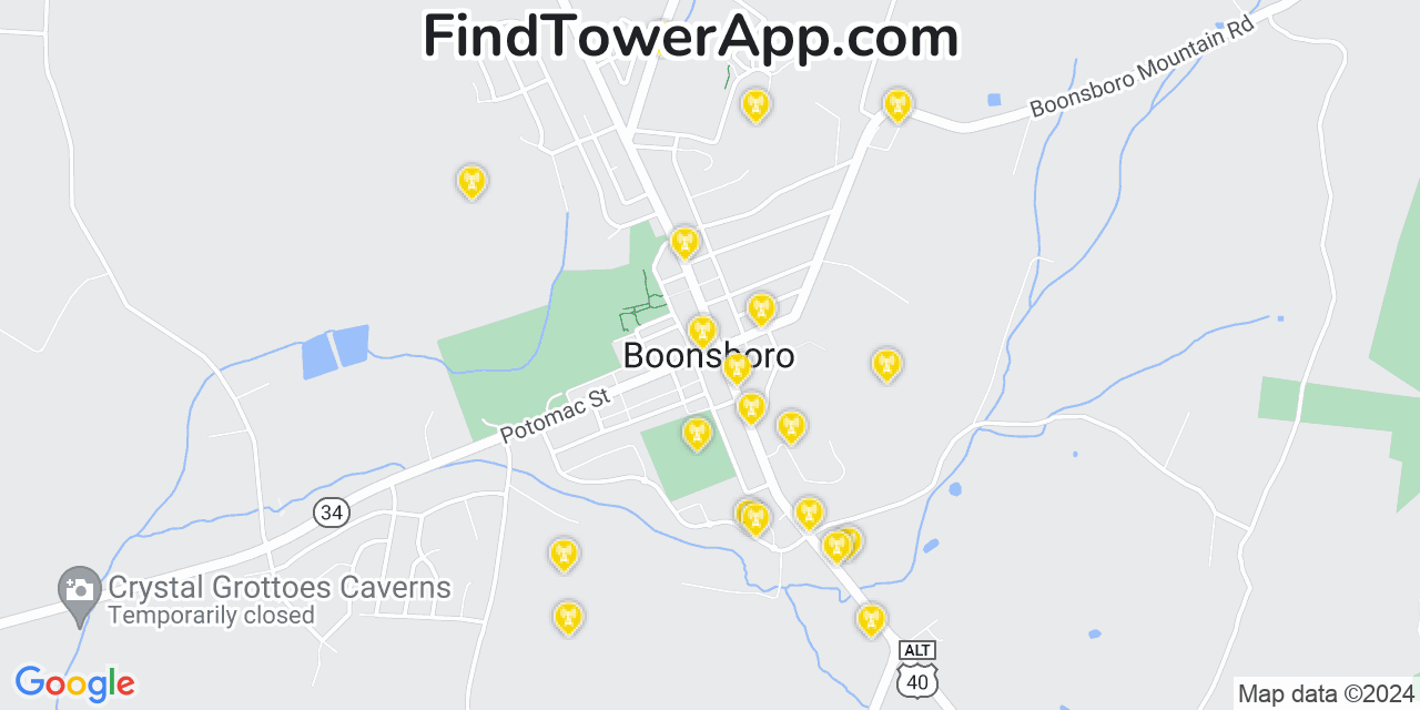 T-Mobile 4G/5G cell tower coverage map Boonsboro, Maryland