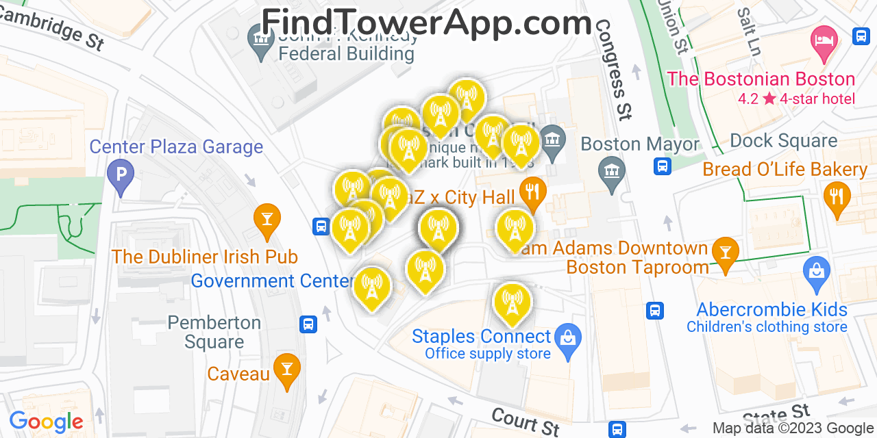 Boston Massachusetts Cell Tower Coverage Map