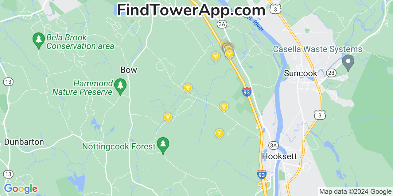 T-Mobile 4G/5G cell tower coverage map Bow Bog, New Hampshire