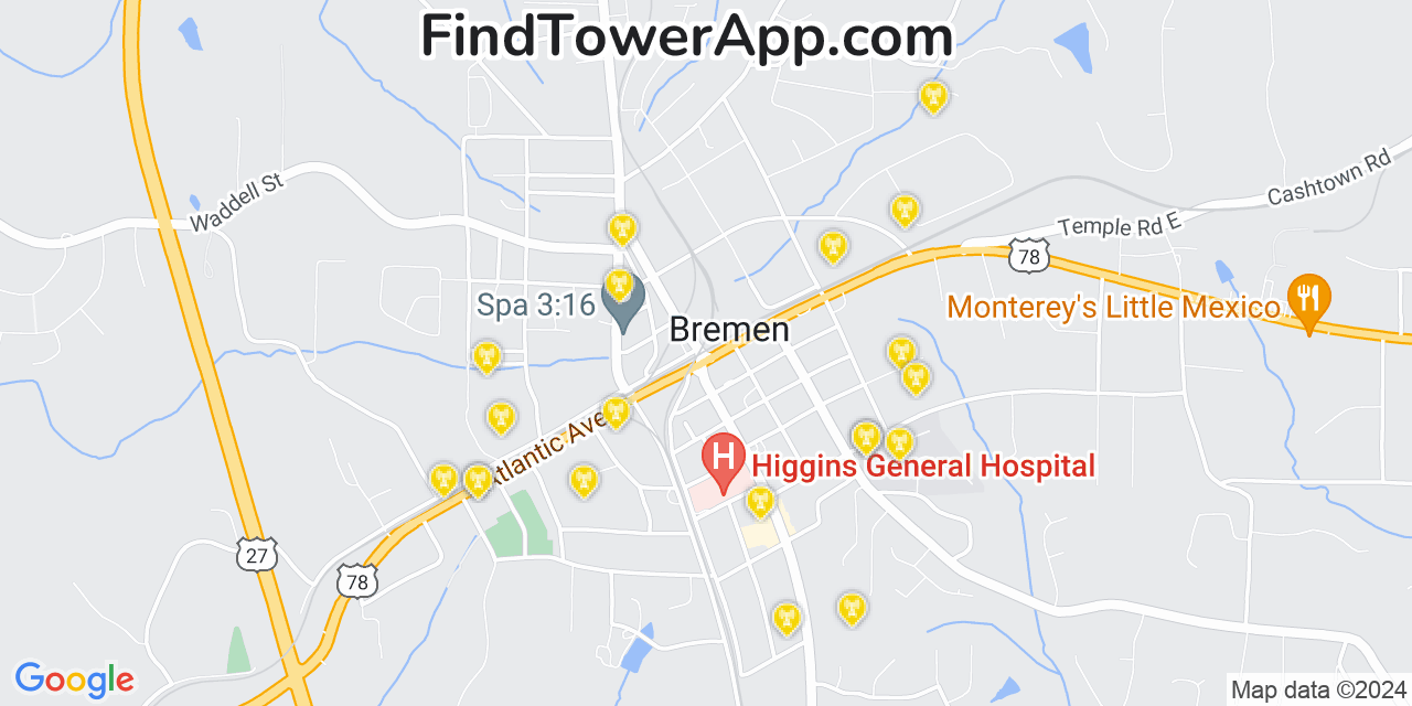 Verizon 4G/5G cell tower coverage map Bremen, Georgia