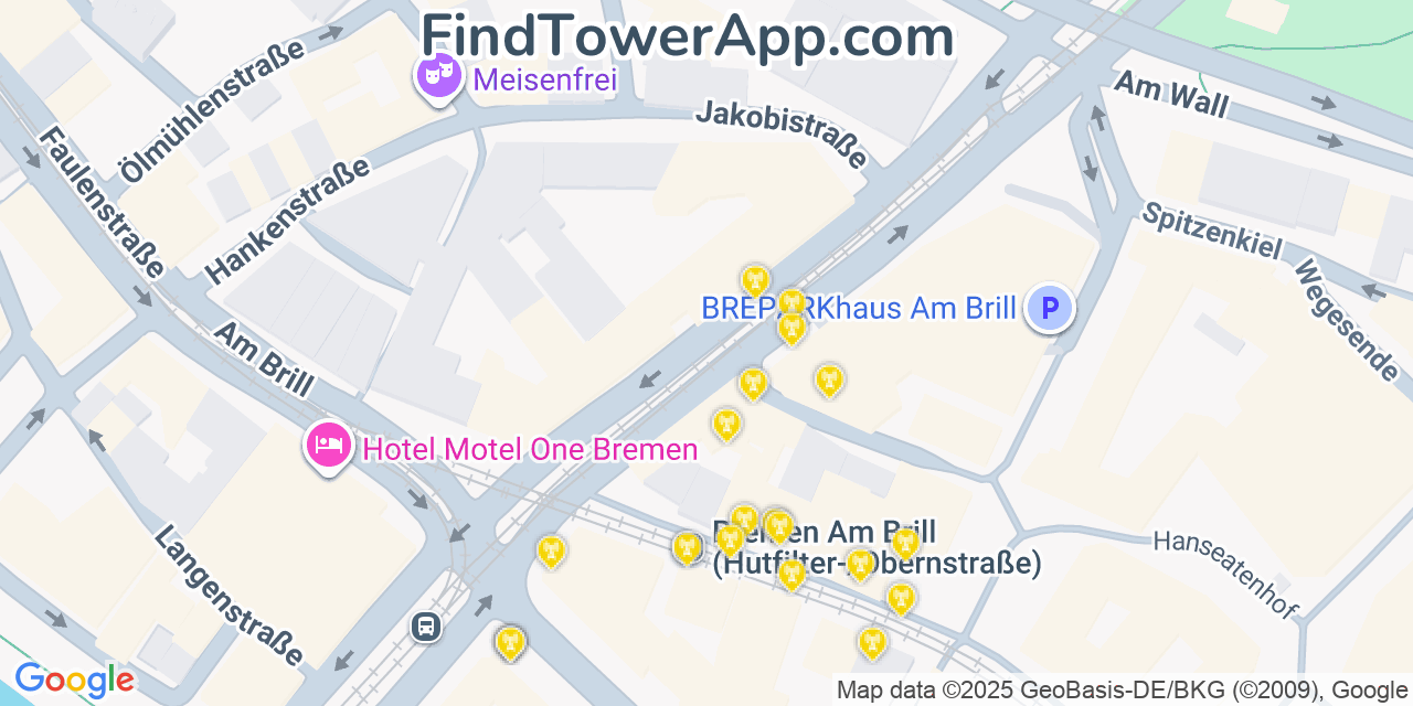 Bremen Cell Towers, Germany - FindTower App Coverage Maps