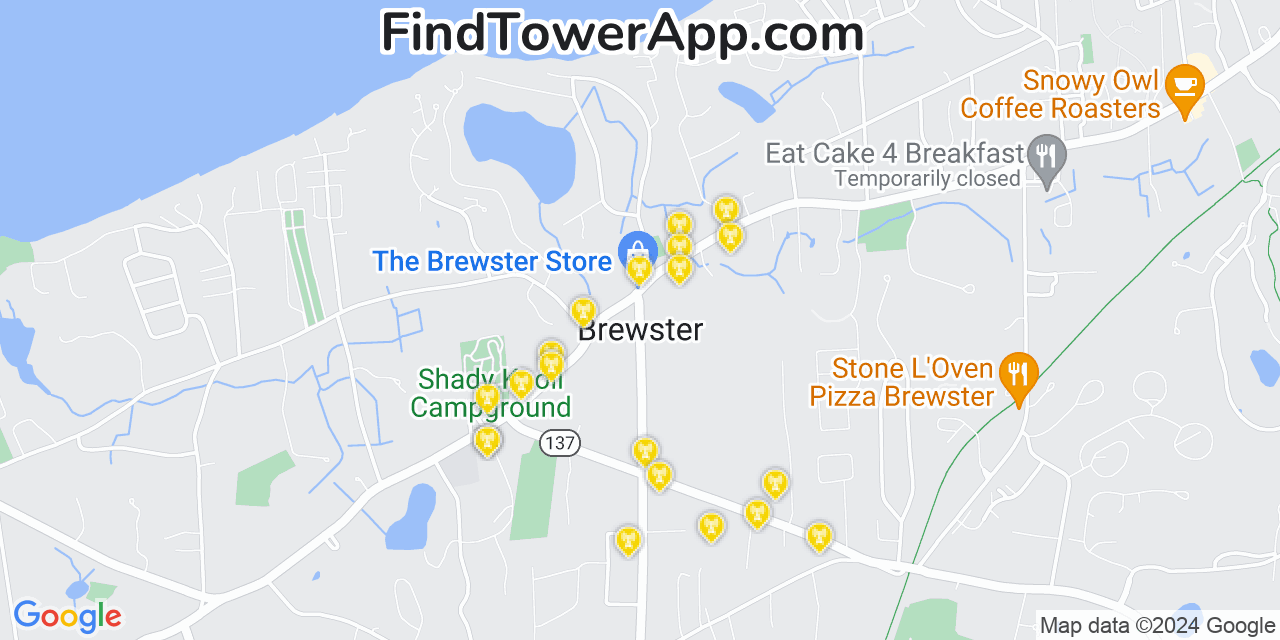 T-Mobile 4G/5G cell tower coverage map Brewster, Massachusetts