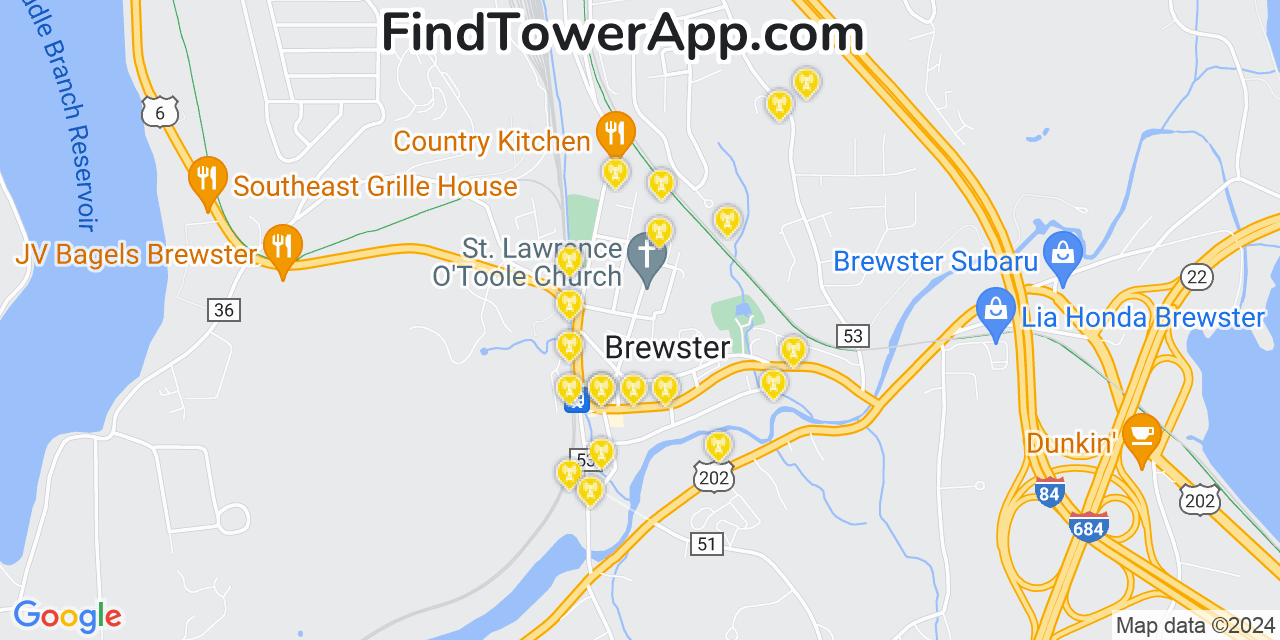 T-Mobile 4G/5G cell tower coverage map Brewster, New York