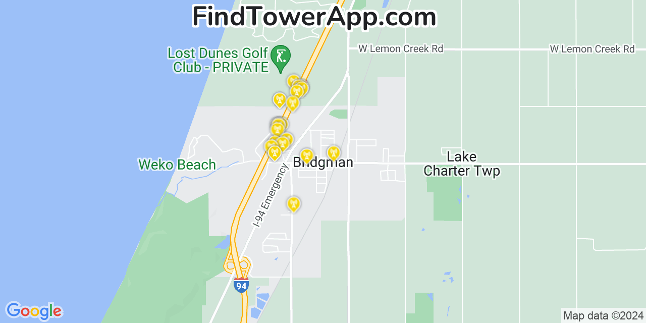 T-Mobile 4G/5G cell tower coverage map Bridgman, Michigan