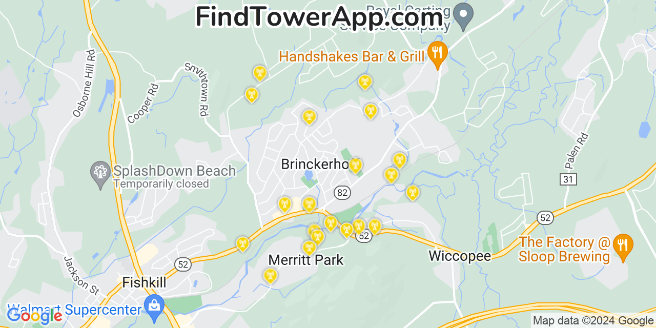 Verizon 4G/5G cell tower coverage map Brinckerhoff, New York