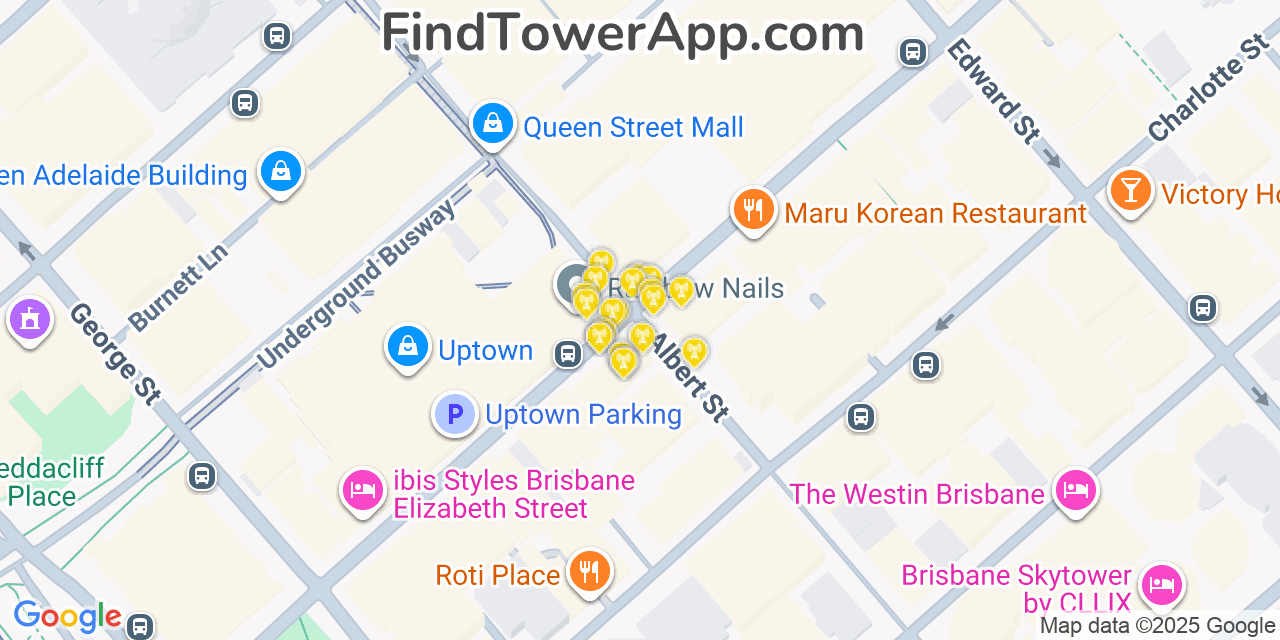Brisbane Cell Towers, Australia - FindTower App Coverage Maps