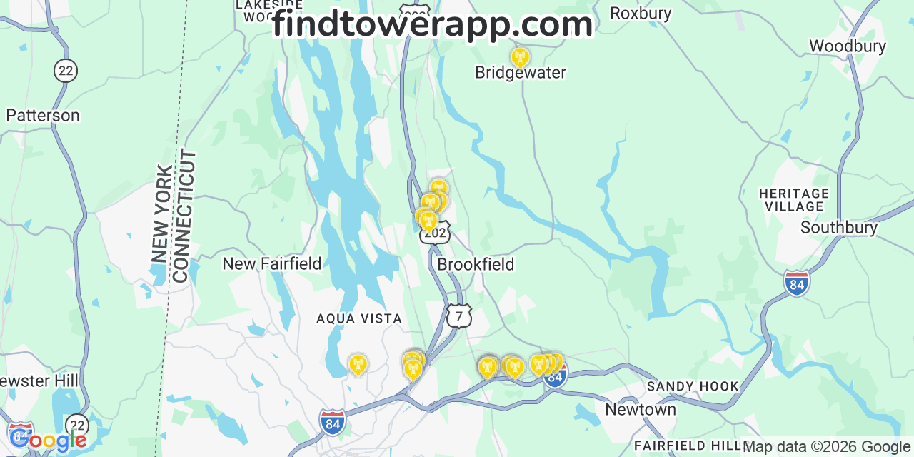 Brookfield Verizon Cell Towers, Connecticut - FindTower App