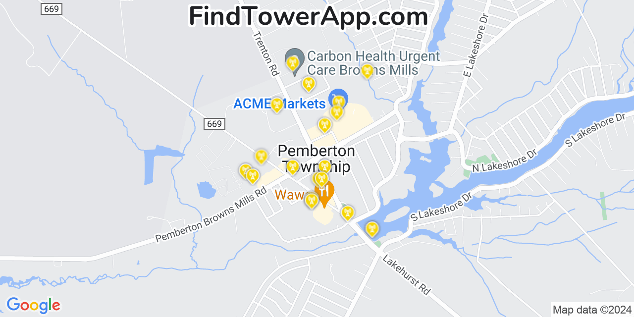 T-Mobile 4G/5G cell tower coverage map Browns Mills, New Jersey