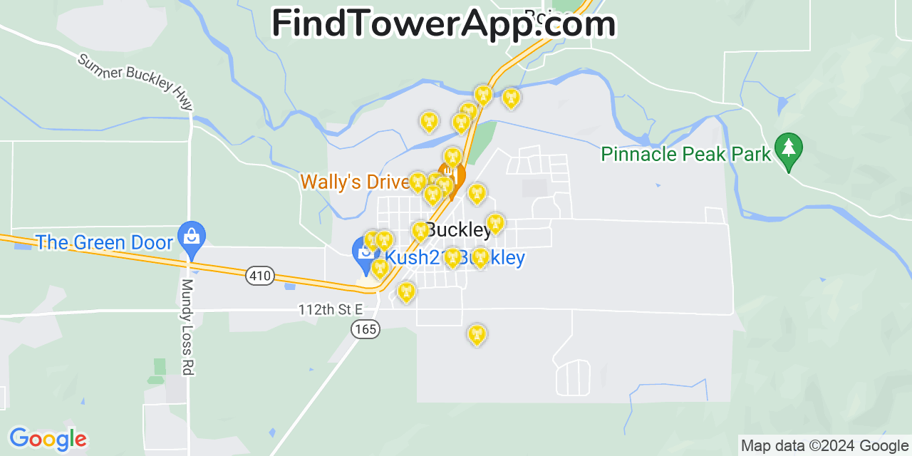 T-Mobile 4G/5G cell tower coverage map Buckley, Washington