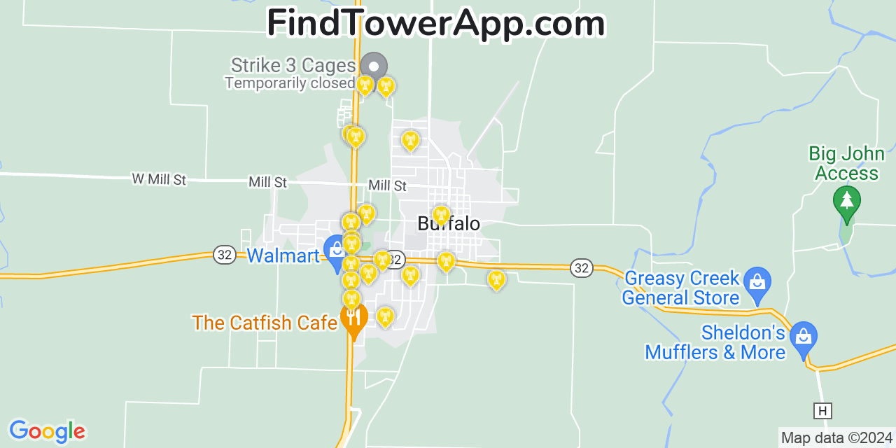 Verizon 4G/5G cell tower coverage map Buffalo, Missouri