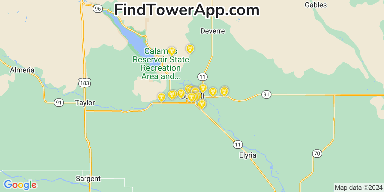 T-Mobile 4G/5G cell tower coverage map Burwell, Nebraska