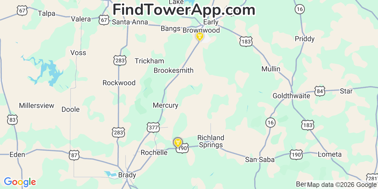 Map showing the 8 primary Verizon cell tower locations detected in C�Sar Ch�Vez, Texas with coverage radius and signal strength indicators
