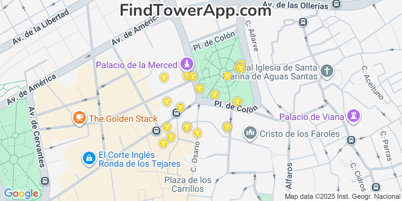 Córdoba Cell Towers, Spain - FindTower App Coverage Maps
