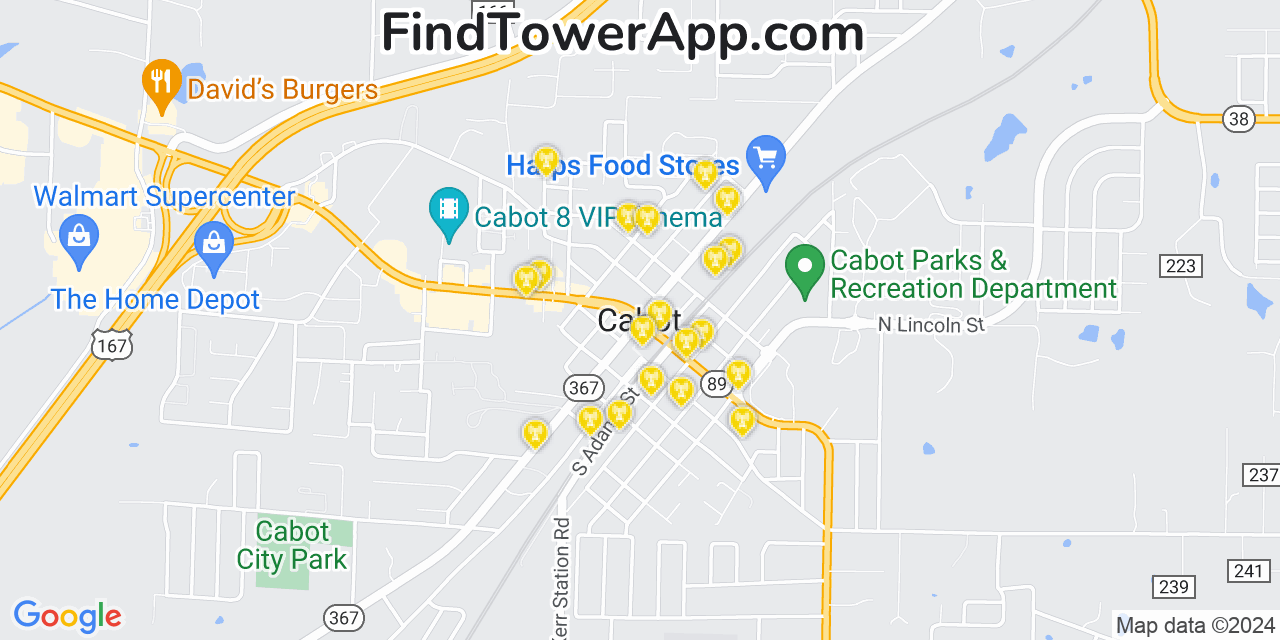 T-Mobile 4G/5G cell tower coverage map Cabot, Arkansas