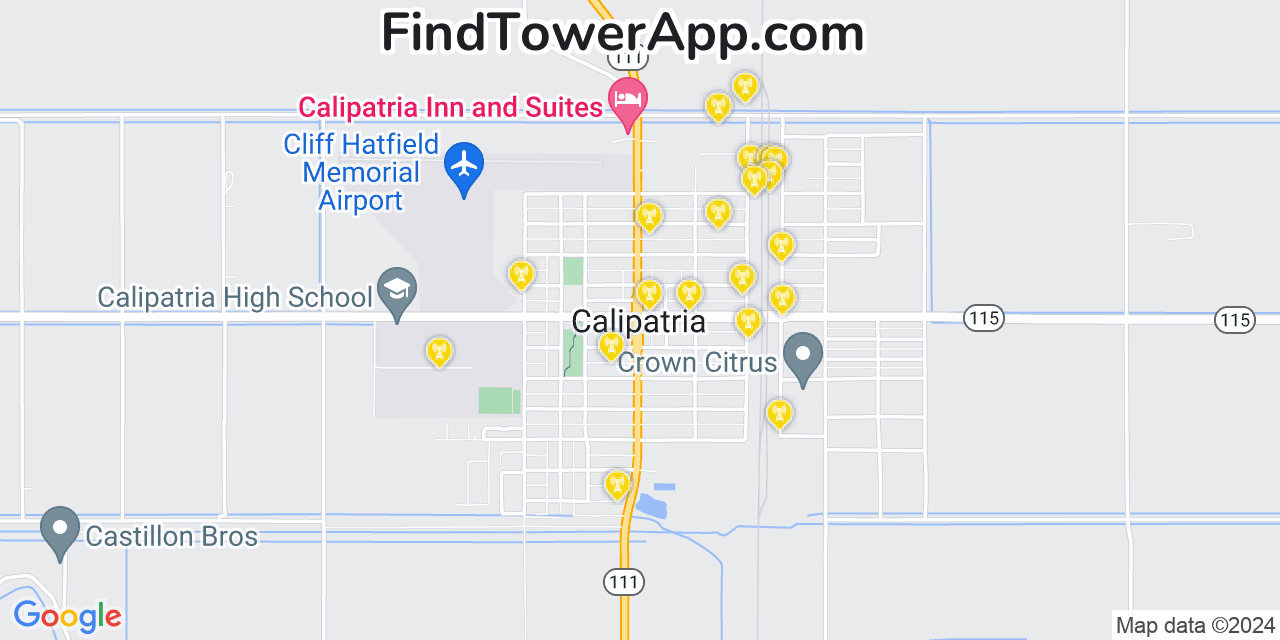 T-Mobile 4G/5G cell tower coverage map Calipatria, California